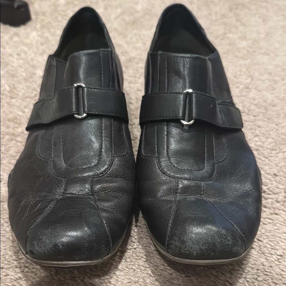 Cole Haan Black Slip-On Loafers with Buckle